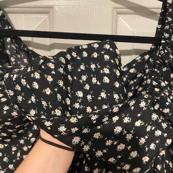 NWT Lulus Growing in the Garden Black Ditsy Floral Print Long Sleeve Dress - Picture 11 of 12